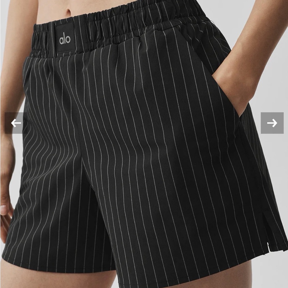 ALO Yoga Pinstripe Boxer Style Shorts